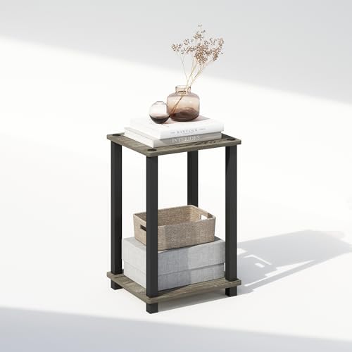 Furinno Simplistic Toolless 2-Tier Compact Night Stand, French Oak - Image 3