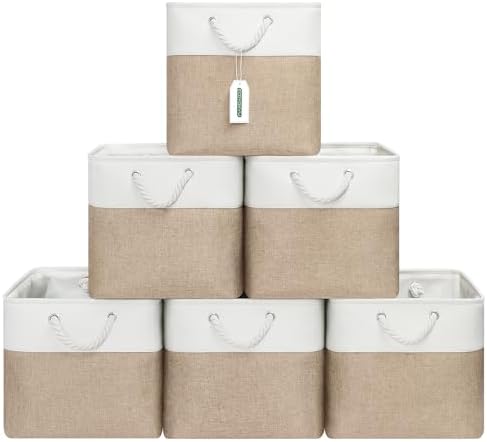 ECDYQXVU 13x13x13 Inch Storage Cube Bins Foldable Organizer Baskets 6 Pack by ECDYQXVU