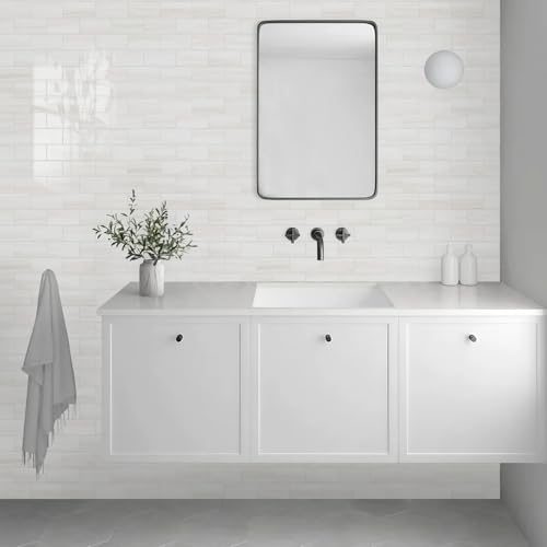 Vamos Tile 100-Piece Glossy Dolomite White Peel and Stick Backsplash Tile,3''x6'' PVC Subway Tile with White Grout, Stick on Backsplash for Kitchen/Bathroom/Fireplace - Image 5