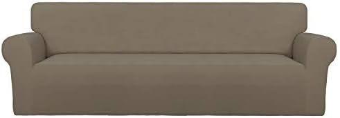 PureFit Stretch Couch Covers for Sofa 4 Seater Slipcovers Natural by PureFit