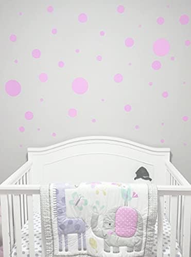 Polka Dot Wall Stickers, Wall Decor Stickers, Wall Dots, Vinyl Circle Room Dot Decals (Soft Pink) - Image 3