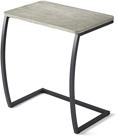 SRIWATANA Light Grey C Shaped Side Table, End Table for Sofa Couch Bedside by SRIWATANA