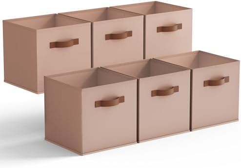 GRANNY SAYS Cube Storage Bins, 11 Inch Cube Organizer, Dusty Pink, 6-Pack by GRANNYSAYS