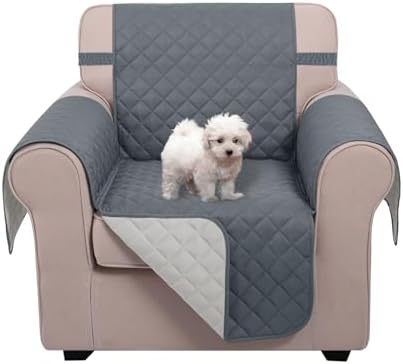 U-NICE HOME Reversible Recliner Chair Covers, Dark Blue/Light Grey by U-NICEHOME