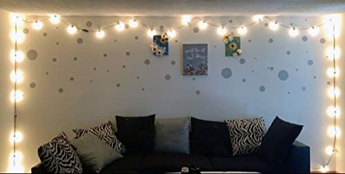 Polka Dot Wall Decals (63) Girls Room Wall Decor Stickers, Wall Dots, Vinyl Circle Peel & Stick DIY Bedroom, Playroom, Kids Room, Baby Nursery Toddler to Teen Bedroom Decoration 3"-6.5" (Grey) - Image 2
