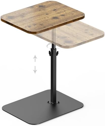 HzTinT Large Tv Tray Side Table Sofa Tray for Couch Heavy Metal Base by HzTinT