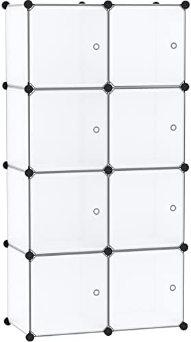 C&AHOME 8-Cube Storage Organizer with Door Cube Shelf Closet Cabinet White by CAHOME