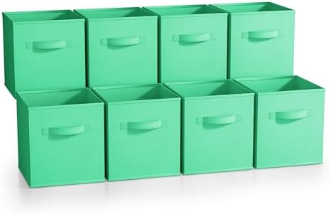 Sorbus Fabric Storage Cubes, 8 Pack, with Handles (Teal) by Sorbus