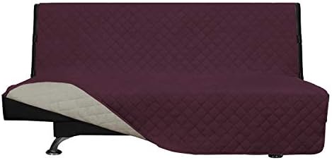 Easy-Going Reversible Couch Cover, Large Futon Sofa, Wine/Beige by Easy-Going
