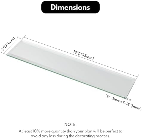 Lovdeco Peel and Stick Beveled Silver Mirror Tile Subway Mirror Glass Backsplash 3x12 Inch for Kitchen Bathroom Wall (20 Pcs, 5 SQ.FT.) - Image 2