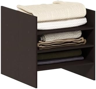 Furinno Cubicle 3-Shelf Cube Insert, Cube Organizer, Dark Oak by Furinno-FitsYourSpaceFitsYourBudget