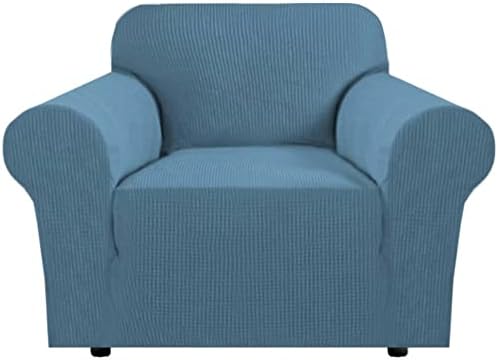 H.VERSAILTEX Armchair Cover High Stretch Sofa Slipcover 1 Piece Couch Covers for Sofa Durable Spandex Fabric Non Skid Machine Washable(Armchair 31"-40", Dusty Blue) by HVERSAILTEX