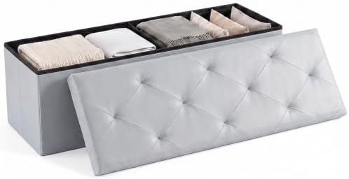 OLIXIS 43 Inch Foldable Storage Ottoman Bench, End of Bed Storage Bench by OLIXIS