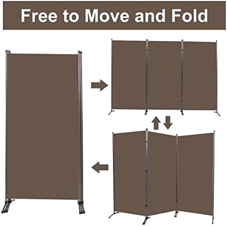 3 Panel Folding Room Divider,102" Wx71.3 H Portable Privacy Screen,Brown - Image 3