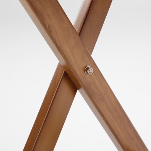 Outdoor Small Table, Round Folding Wooden Patio Side Table Furniture End Table for Adirondack Chair, Balcony, Porch, No Assembly Required, Brown - Image 5