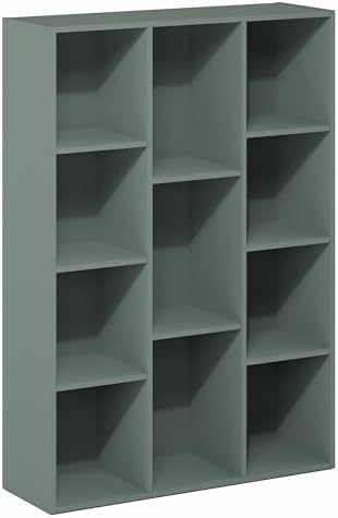 Furinno LUDER Book Shelf, 11-Cube Bookshelf, Reversible Bookcase, 9.4 x 29.1 x 41.7, Easy Assembly, for Living Room, Bedroom, Home Office, Sage Green - Image 6