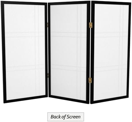 3 ft. Short Double Cross Shoji Screen - Black - 3 Panels - Image 6