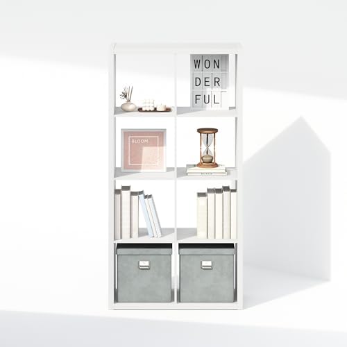 Furinno Simple 8-Cube Storage Organizer, Extra Thick Frame, Plain White - Image 7