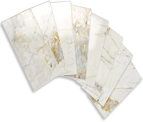 Vamos Tile 4-Piece Glossy Pandora Marble Peel and Stick Backsplash Tile by VamosTile