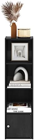 Furinno Luder Shelf Bookcase with 1 Door Storage Cabinet, Blackwood - Image 5