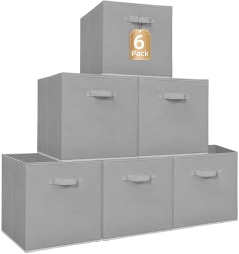 STORAGE MANIAC Storage Cubes, 13 Inch 6 Pack Collapsible Fabric Shelf Bins by STORAGEMANIAC