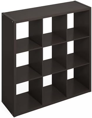 Furinno Simple 9-Cube Storage Organizer, Extra Thick Frame, Black Oak - Image 7