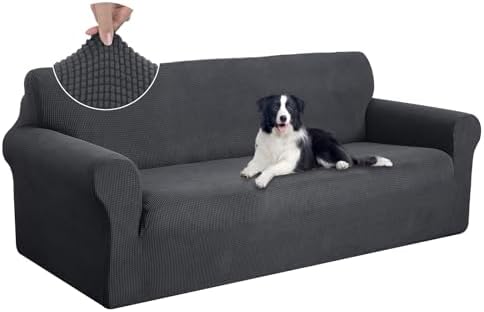 U-NICE HOME Oversized Stretch Couch Cover Slipcover, Dark Grey by U-NICEHOME