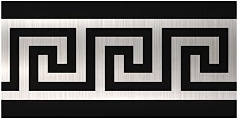 funlife Greece Pattern Peel and Stick Wall Border Stickers, Self Adhesive Skirting Wall Waist Line Decal for Bathroom Wall Vanity Mirror, 78.74"X3.93" Brushed Silver 2 Rolls - Image 4