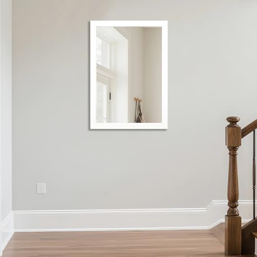 Bathroom Mirror for Over Sink 36x24 Inch Rectangular Wall Mirror, White - Image 2