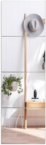 VASUHOME Glass Full Length Wall Mirror Tiles - [14 x12 Inch - 4PCS], Frameless Full Body Mirror for Home Gym, Bedroom, Living Room - Versatile Wall Mirror with Unrivaled Clarity by VASUHOME