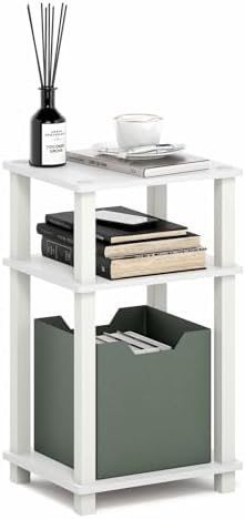 Furinno JUST Toolless 3-Tier Side Table, Open Shelf End Table, White by Furinno-FitsYourSpaceFitsYourBudget