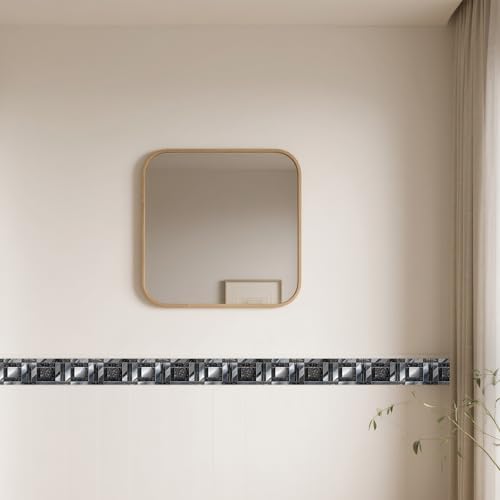 IVN Wallpaper Border Peel and Stick Wall Black and Silver Mosaic 4x196 Inch - Image 6