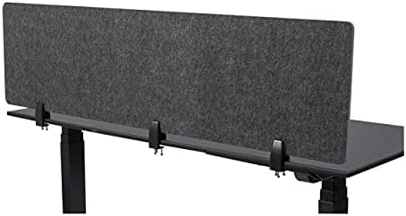 Stand Up Desk Store ReFocus Raw Clamp-On Acoustic Desk Divider Mounted Privacy Panel to Reduce Noise and Visual Distractions (Anthracite Gray, 59" x 16") - Image 2