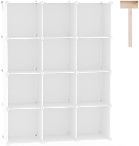 C&AHOME Cube Storage Organizer, 12-Cube Shelf Units, Closet Cabinet Milky by CAHOME
