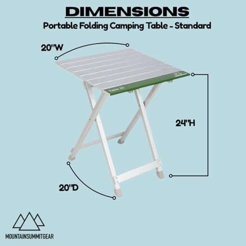 MOUNTAIN SUMMIT GEAR Portable Folding Camping Table 4 Sizes - Micro, Small, Standard & Large | Lightweight Aluminum Outdoor Camp Table for Camping, Picnic, Beach, Kitchen (Standard Table) - Image 2