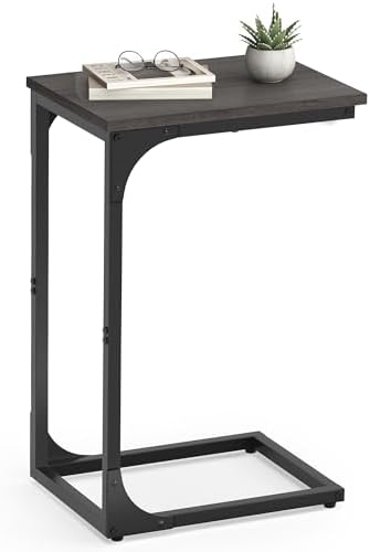 VASAGLE C-Shaped End Table, Small Sofa Side Table with Metal Frame by Unknown