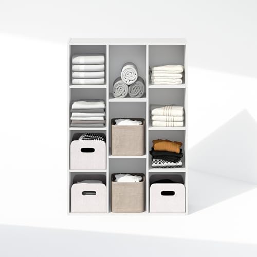 Furinno Reed Closet Organizers and Storage, 11-Cube Closet Organizer, Open Shelf Closet Storage, for Wardrobe, Bedroom, Living Room, White - Image 5