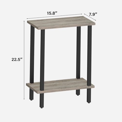 TUTOTAK Narrow Side Table, 2-Tier Small End Table for Couch - Image 3