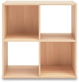 Signature Design by Ashley 4 Cube Organizer Bookcase, Light Brown Ash - Image 5