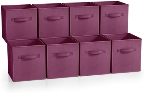 Sorbus Fabric Storage Cubes, 8 Pack, with Handles (Purple) by Sorbus