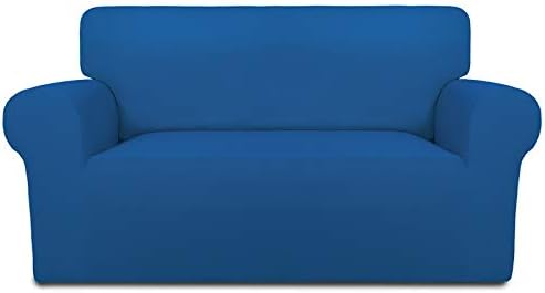 PureFit Stretch Loveseat Covers Fleece Couch Covers for Sofa Classic Blue by PureFit