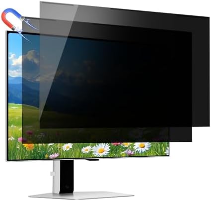 （2 Pack） 24 Inch Magnetic Computer Privacy Screen Filter for 16:9 Widescreen Monitor, Removable Privacy Screen Anti Spy Desktop Security Private Filter (ONLY Suitable for Borderless Screens) by Halloive
