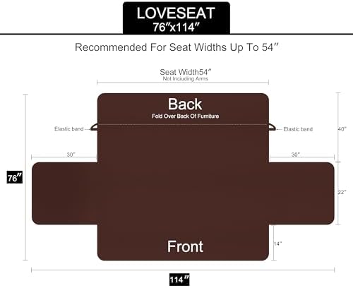 U-NICE HOME Loveseat Sofa Cover for 2 Cushion Couch, Dark Grey/Light Grey - Image 5