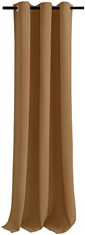 NICETOWN Door Curtain for Doorway Privacy, Curtains 144" Length, Room Divider Curtain Cover, Blackout Temporary Insulated Closet Curtain for Bedroom Closet (Gold Brown, 1 Panel, 12ft Tall x 5ft Wide) by NICETOWN