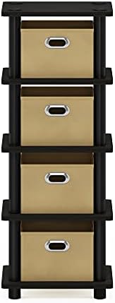 Furinno Turn-N-Tube Toolless 4-Tier Storage Shelves, Espresso - Image 5
