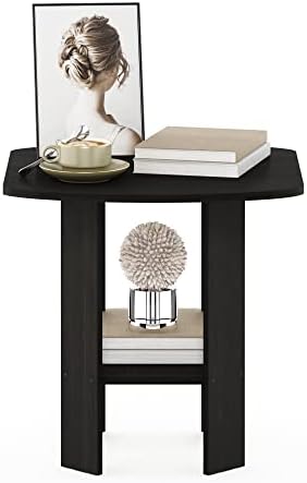 Furinno SIMPLE DESIGN Side Table, 2-Tier Modern End Table with Soft Edges, Open Shelves Night Stand, Bedside Table, for Living Room, Bedroom, Espresso - Image 5