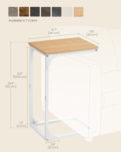 VASAGLE C-Shaped End Table, Small Sofa Side Table with Metal Frame - Image 5