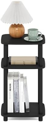 Furinno JUST 3-Tier Telephone Table, Turn-N-Tube Toolless Side Table with Open Shelf, Round Curve Corner Night Stand, Bedside Table, for Living Room, Bedroom, Americano - Image 5
