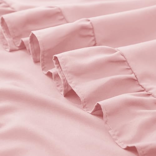 KKJIAF 2 Pack Ruffle Pillow Cases 24x24 Inches, Light Pink - Image 7