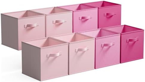 GRANNY SAYS 11 Inch Fabric Cube Storage Bins, Pink Gradient, 8-Pack by GRANNYSAYS